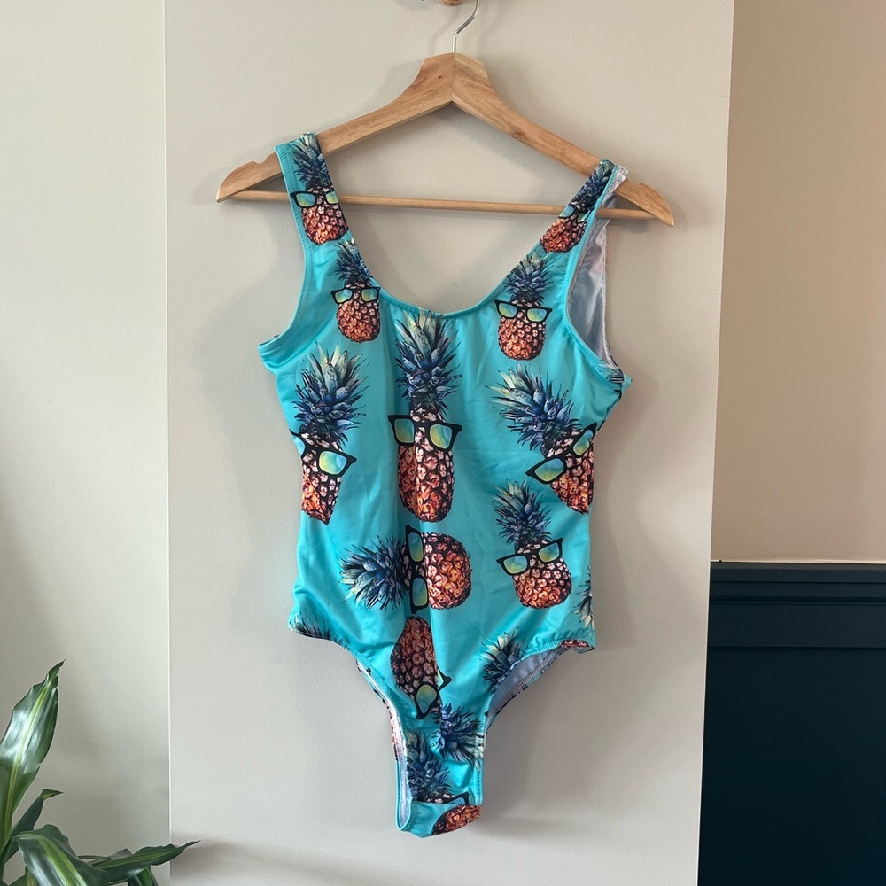 Pineapple Print One Piece Swimsuit